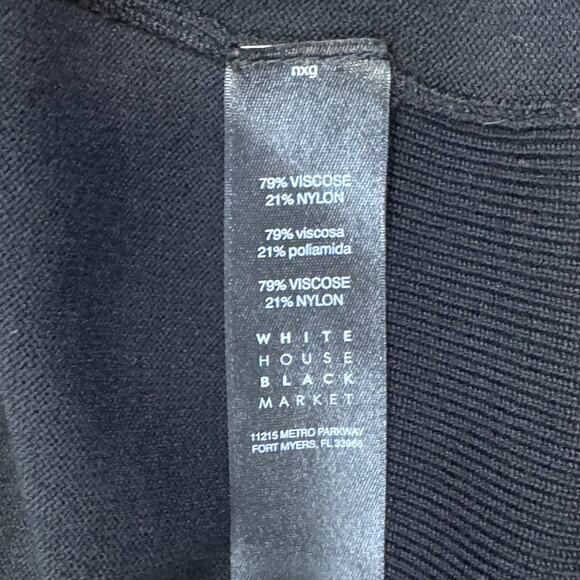 WHBM Black Open Front Cardigan - Size XS - Viscose Blend - Picture 7 of 9